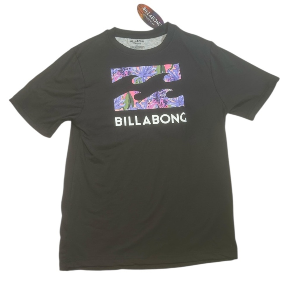Billabong Loungewear Black Tee with Logo NWT Small
